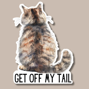 Get Off My Tail Cat Sticker