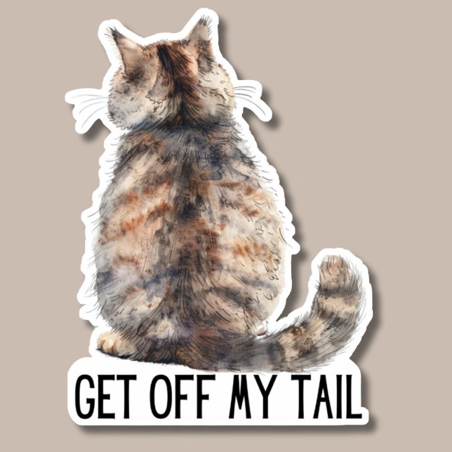 Get Off My Tail Cat Sticker (Creator Uploaded)