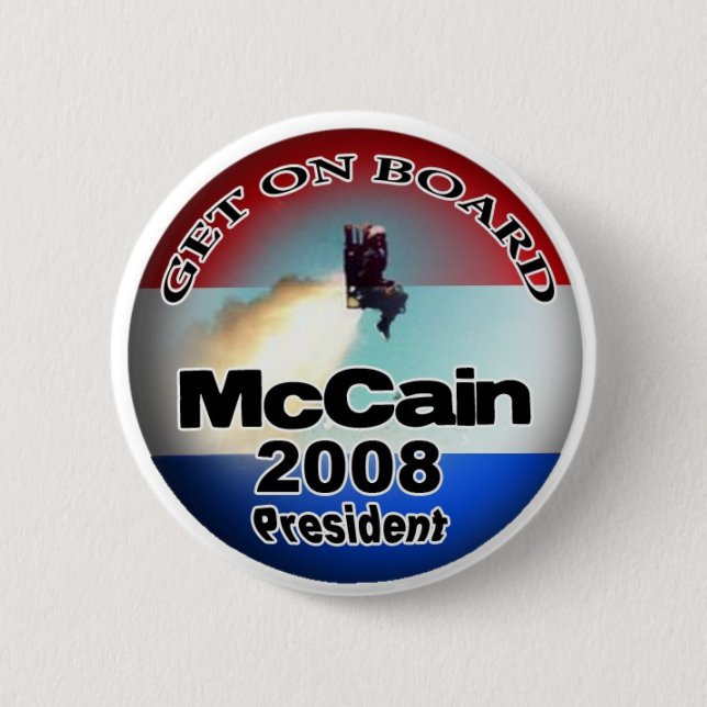 Get on board pinback button (Front)