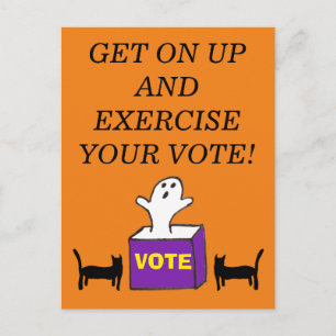GET ON UP Postcard Exercise Your Vote Halloween