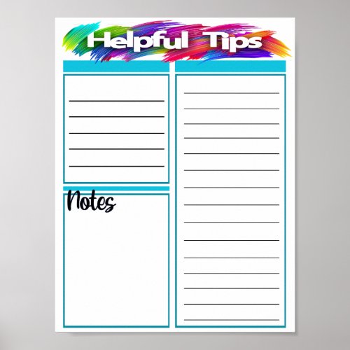 GET ORGANIZED Helpful Tips Poster