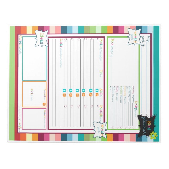 Get Organized with a blog planner notepad (Front)