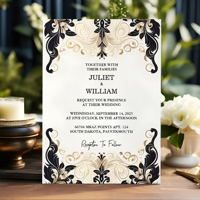 Get Ornate Retro Arabic Exotic Bold Damask Wedding Invitation (Creator Uploaded)