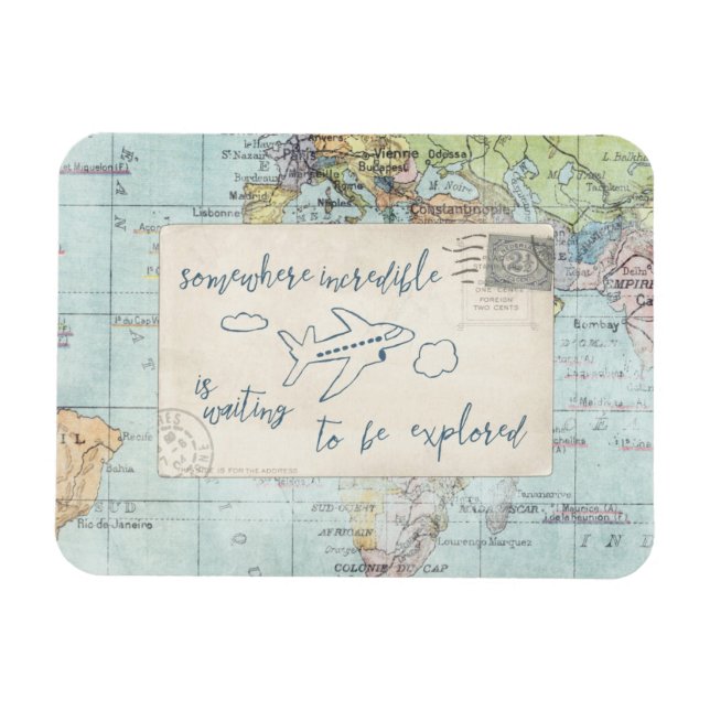 Get out and Explore Quote and Map Magnet (Horizontal)