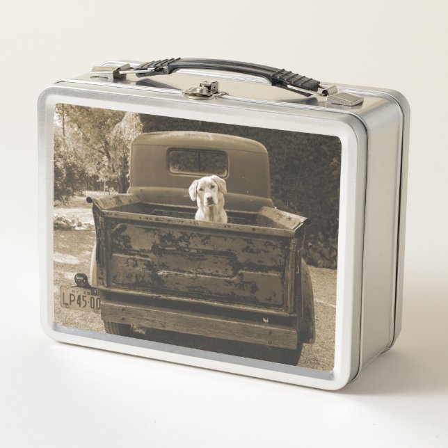 Get Out of Dodge - Dog Photograph Metal Lunch Box (Front)