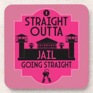 Get Out Of Jail Prison Release Gift  Beverage Coaster