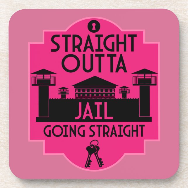 Get Out Of Jail Prison Release Gift  Beverage Coaster (Front)
