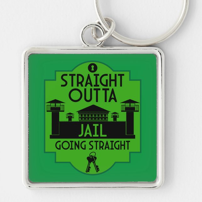 Get Out Of Jail Prison Release Gift  Keychain (Front)