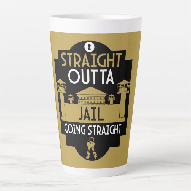 Get Out Of Jail Prison Release Gift  Latte Mug (Front)