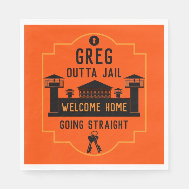 Get Out Of Jail Prison Release Gift  Napkins (Front)