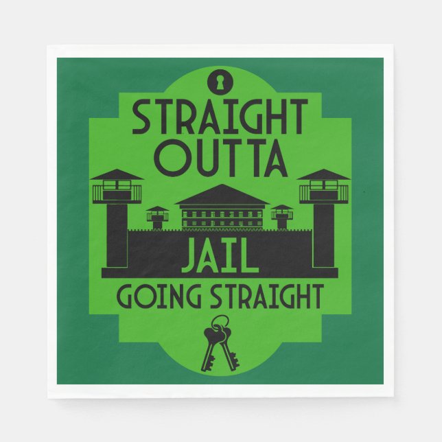 Get Out Of Jail Prison Release Gift  Napkins (Front)