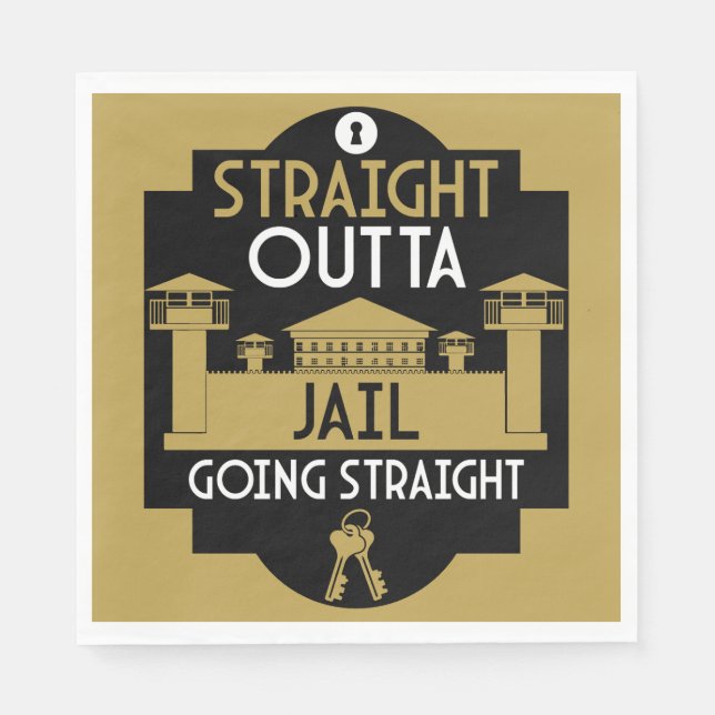 Get Out Of Jail Prison Release Gift  Napkins (Front)