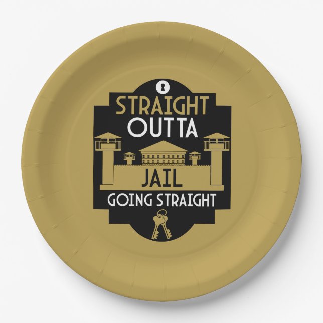Get Out Of Jail Prison Release Gift  Paper Plates (Front)