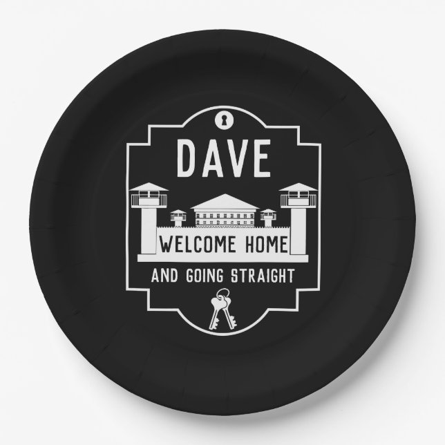 Get Out Of Jail Prison Release Gift  Paper Plates (Front)