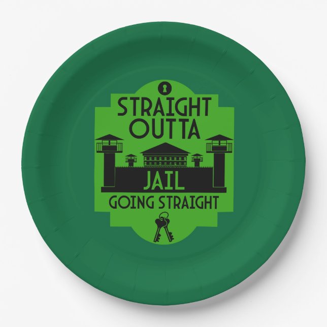Get Out Of Jail Prison Release Gift  Paper Plates (Front)