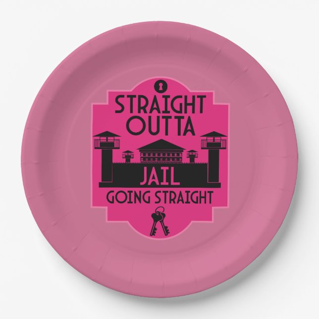 Get Out Of Jail Prison Release Gift  Paper Plates (Front)