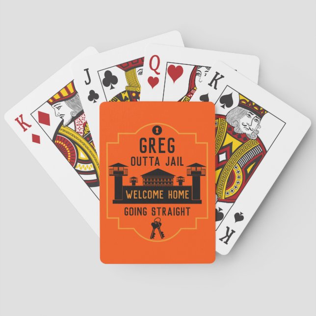 Get Out Of Jail Prison Release Gift  Poker Cards (Back)