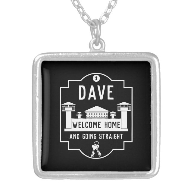 Get Out Of Jail Prison Release Gift  Silver Plated Necklace (Front)