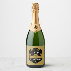 Get Out Of Jail Prison Release Gift  Sparkling Wine Label