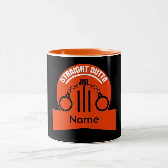 Get Out Of Jail Prison Release Gift Two-Tone Coffe Two-Tone Coffee Mug (Center)