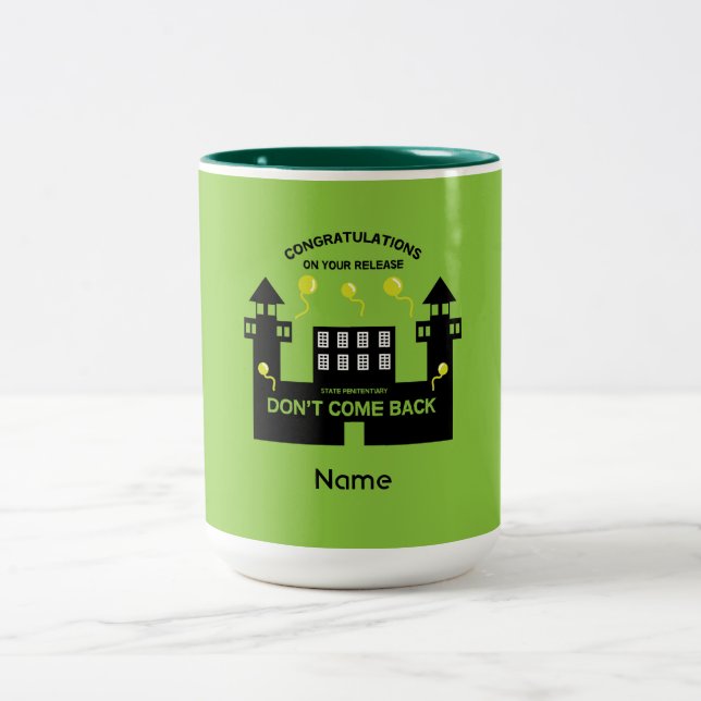 Get Out Of Jail Prison Release Gift Two-Tone Coffee Mug (Center)
