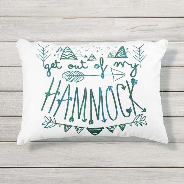 Get Out Of My Hammock (V-Batik) Outdoor Pillow (Front)