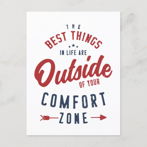 Get Out Of Your Comfort Zone Inspirational Holiday Postcard