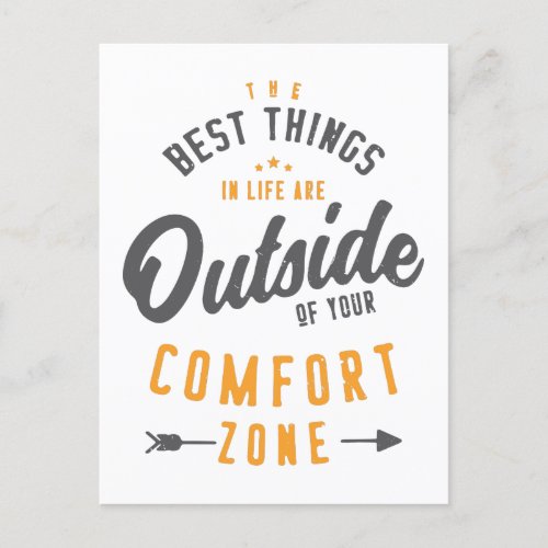 Get Out Of Your Comfort Zone Inspirational Postcard