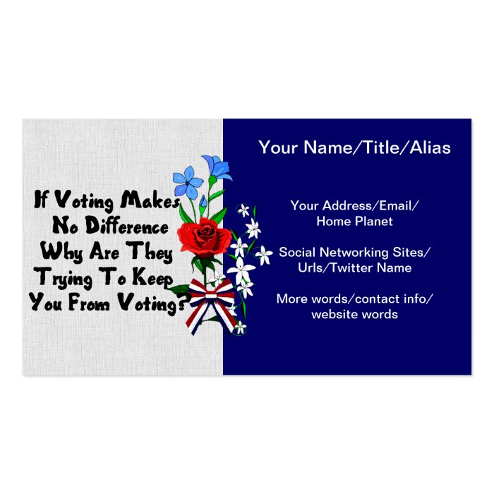 GET OUT THE VOTE BUSINESS CARD TEMPLATE