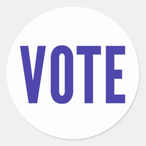 Get Out the Vote VOTE Blue Classic Round Sticker