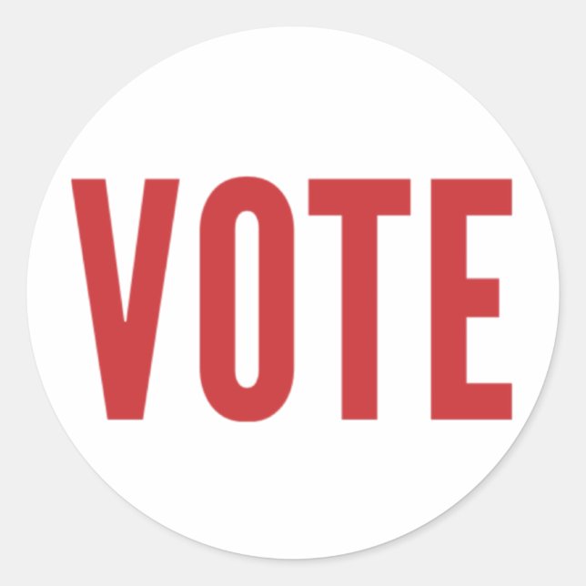 Get Out the Vote: VOTE Sticker (Red) (Front)