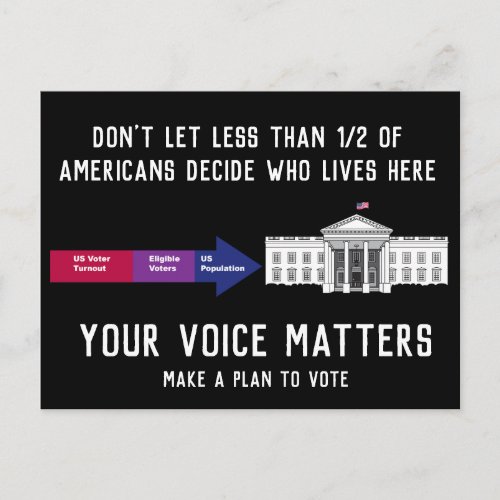 Get out the Vote White House Postcard