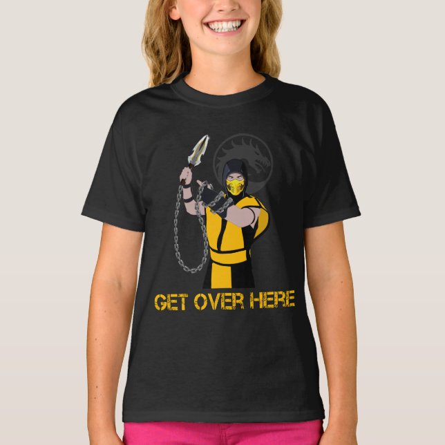 Get Over Here | Awesome MK Fire Dragon Videogame T-Shirt (Front)