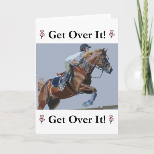Get Over It Horse Jumper Holiday Card