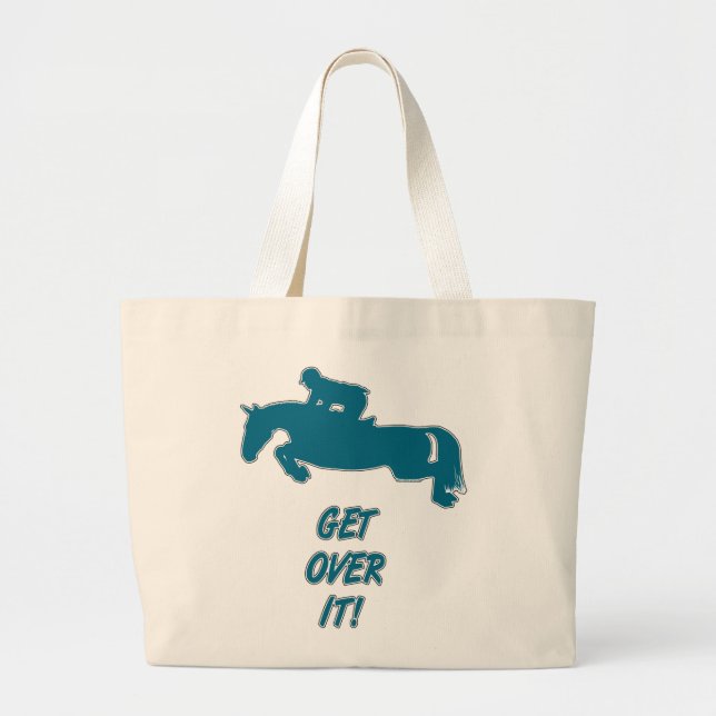 Get Over It Horse Large Tote Bag (Front)