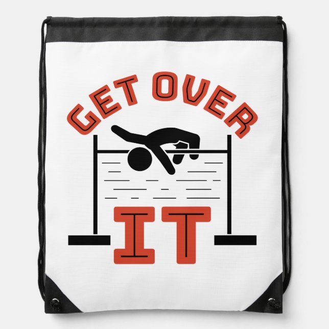 Get Over It Track and Field High Jump Drawstring Bag (Front)