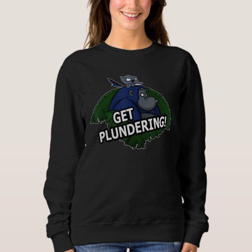 Get Plundering  Gorilla And Cat Design Sweatshirt