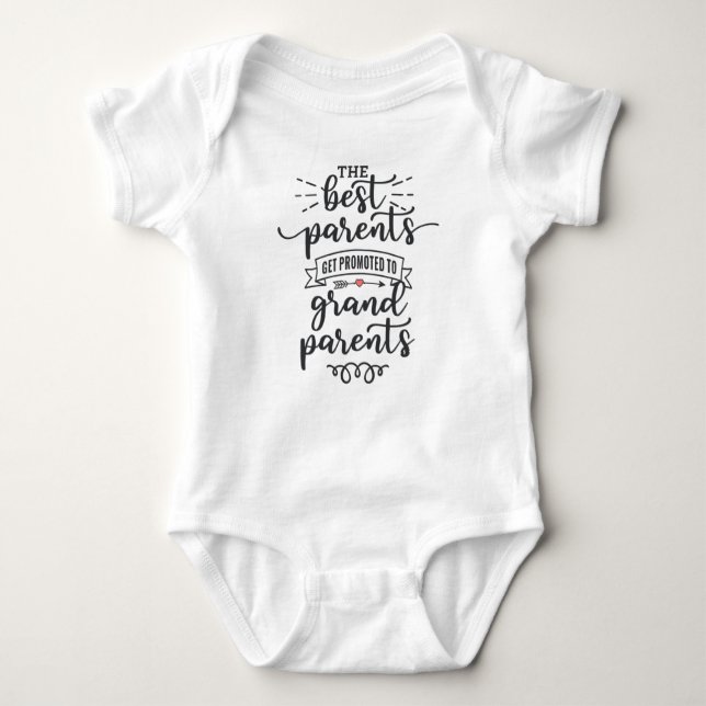 Get Promoted To Grandparents Announcement Baby Bodysuit (Front)