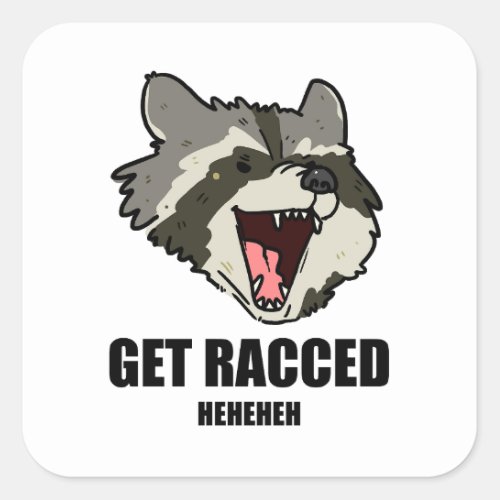 Get Racced Raccoon Pun Sticker