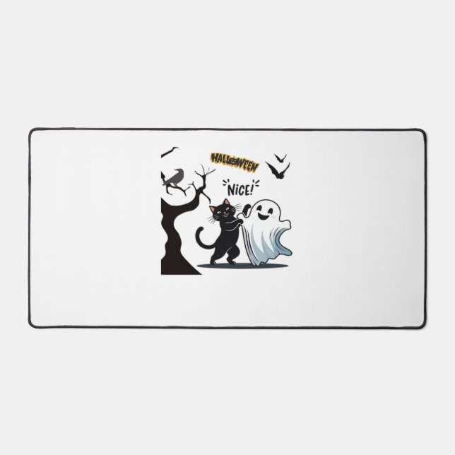 Get ready for a spook-tacular Halloween Nice party Desk Mat (Front)