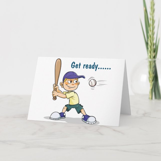 GET READY FOR FUN HAPPY **9th** BIRTHDAY CARD (Front)