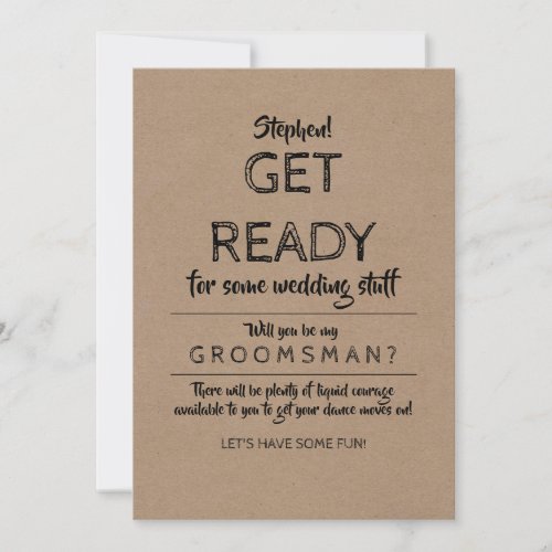 Get Ready _ Funny Groomsman Proposal Invitation