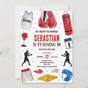 Get Ready To Rumble Boxing Birthday Invitation
