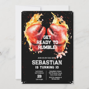 Get Ready To Rumble Boxing Birthday Invitation