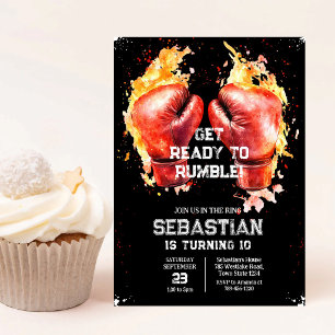 Get Ready To Rumble Boxing Birthday Invitation
