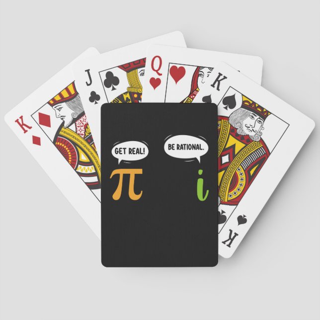 Get Real Be Rational Funny Math Pi Day Geek Poker Cards (Back)