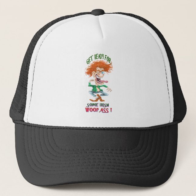 get reay for som irish woopass trucker hat (Front)