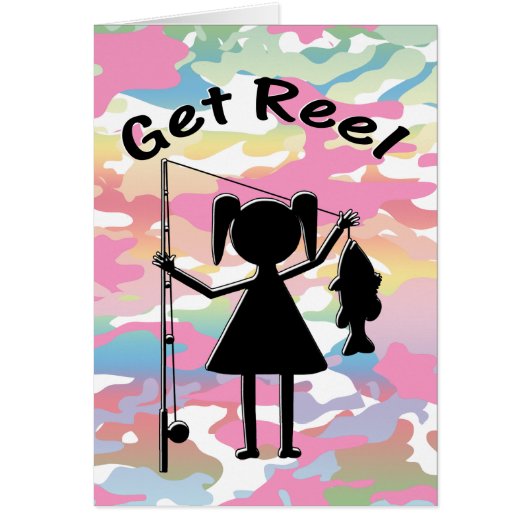 Get Reel - Little Girls Fishing Cards (Front)