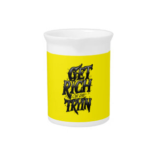 Get Rich or Die Tryin — Chrome Typography Motivati Beverage Pitcher