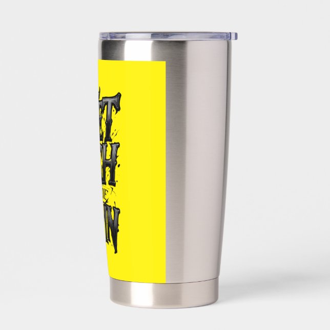 Get Rich or Die Tryin — Chrome Typography Motivati Insulated Tumbler (Left)